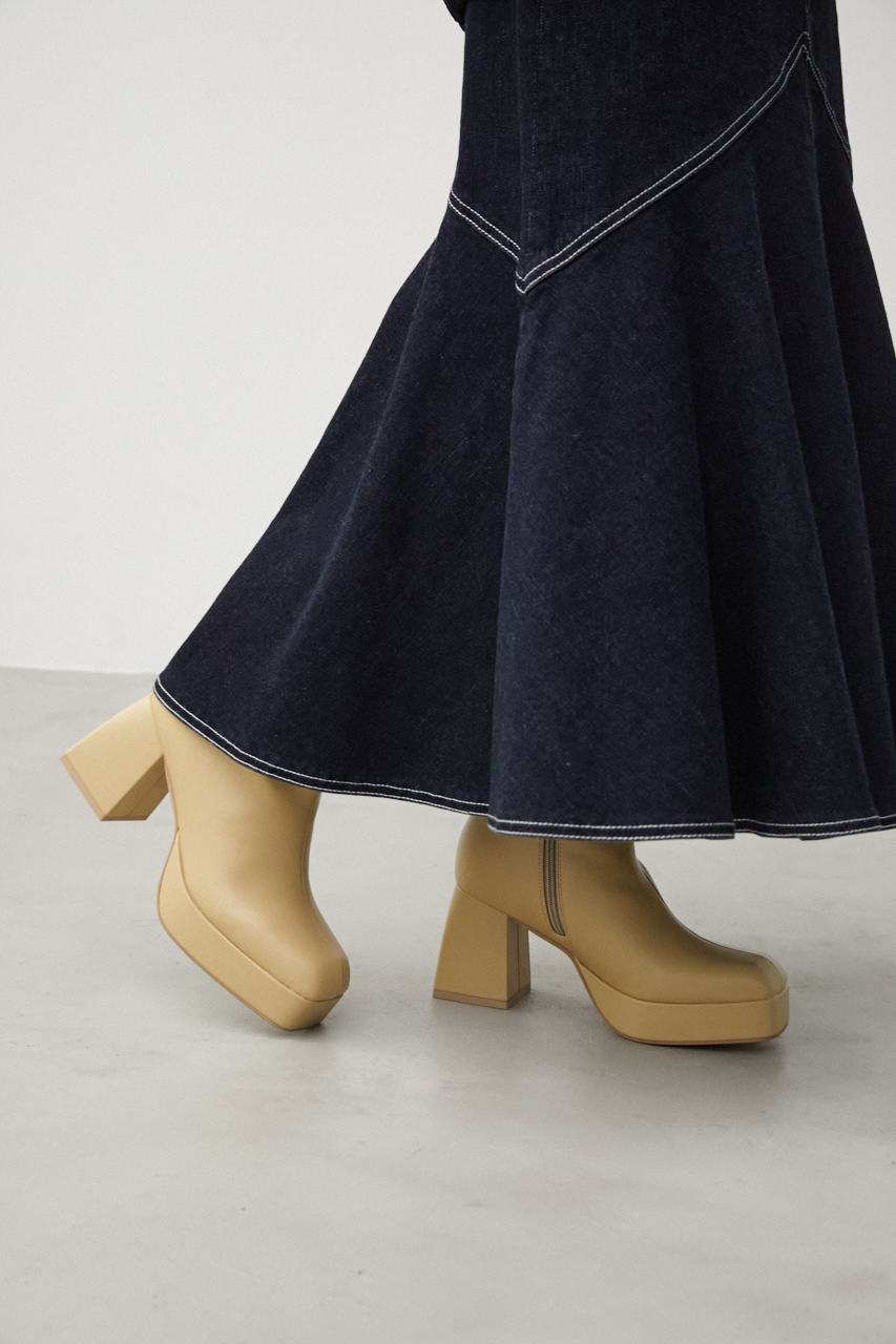 THICK HEEL BOOTS/シックヒールブーツ 詳細画像 L/BEG 8