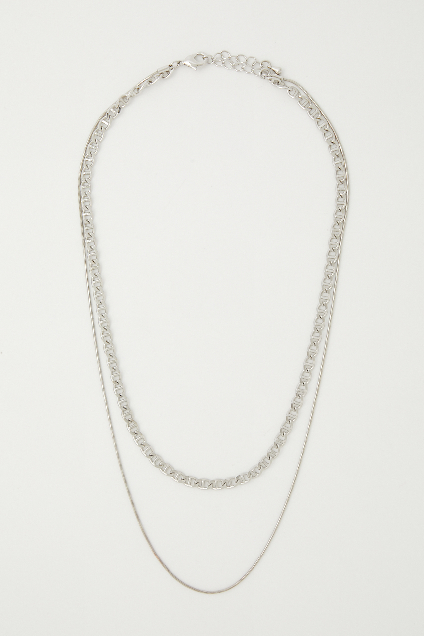 ANCHOR CHAIN DOUBLE NECKLACE/アンカーチェーンダブルネックレス 詳細画像 SLV 2