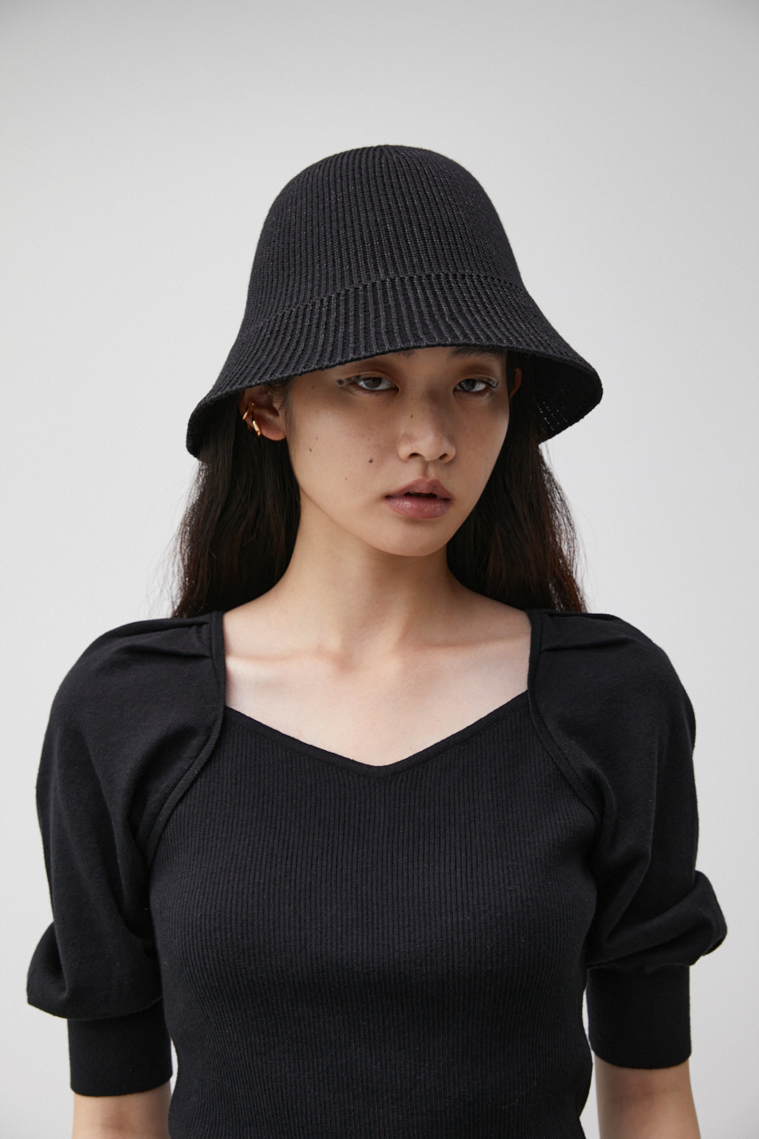 KNIT FLARE HAT/ニットフレアハット 詳細画像 BLK 1