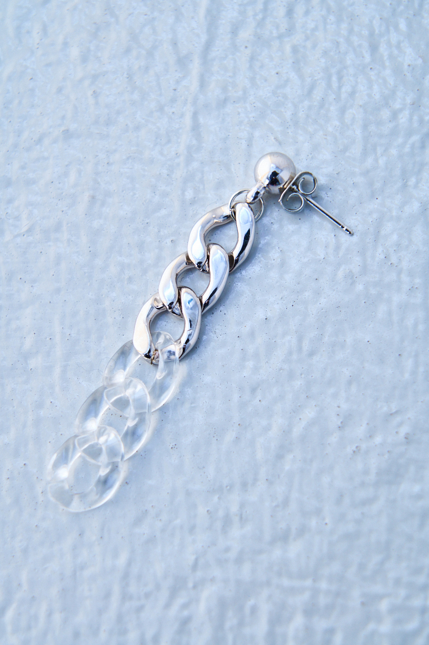 CONTRAST CHAIN EARRINGS/コントラストチェーンピアス 詳細画像 SLV 3