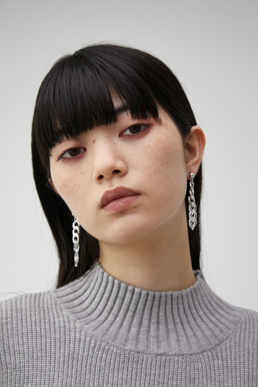 CONTRAST CHAIN EARRINGS/コントラストチェーンピアス 詳細画像 SLV 6