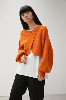 CACHE-COEUR KNIT SET TOPS/カシュクールニットセットトップス