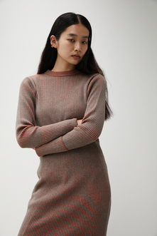 BICOLOR KNIT ONEPIECE/バイカラーニットワンピース