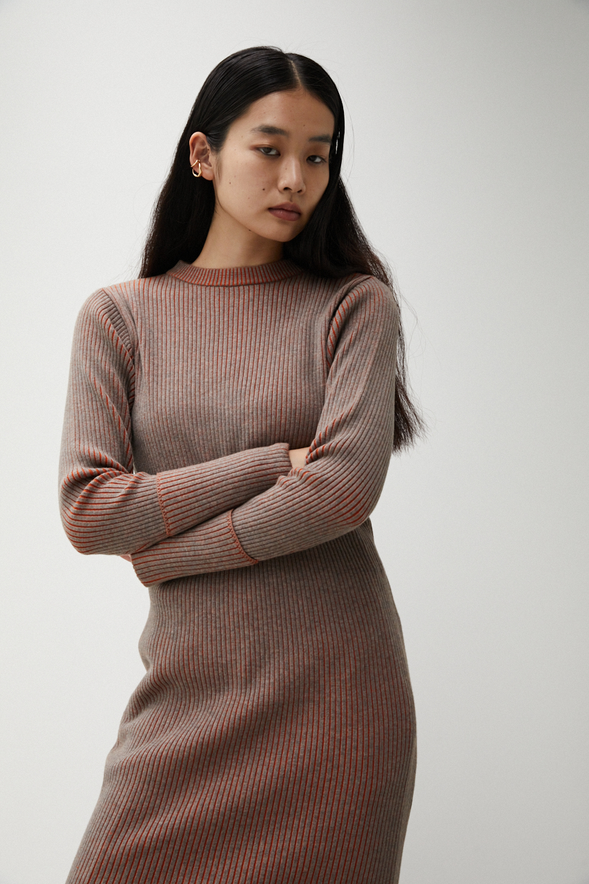 BICOLOR KNIT ONEPIECE/バイカラーニットワンピース 詳細画像 ORG 2