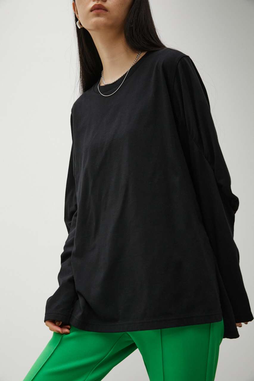 VOLUME SHOULDER CUT TOPS/ボリュームショルダーカットトップス 詳細画像 BLK 2