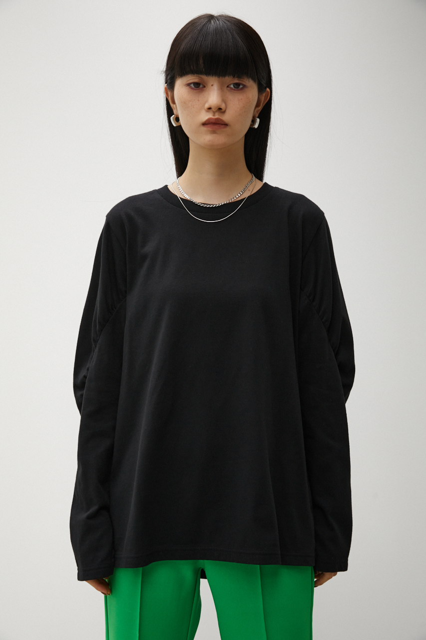 VOLUME SHOULDER CUT TOPS/ボリュームショルダーカットトップス 詳細画像 BLK 5