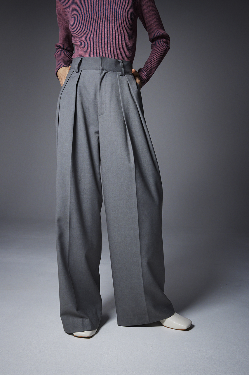 【PLUS】2TUCK TROUSERS/2タックトラウザー 詳細画像 GRY 1