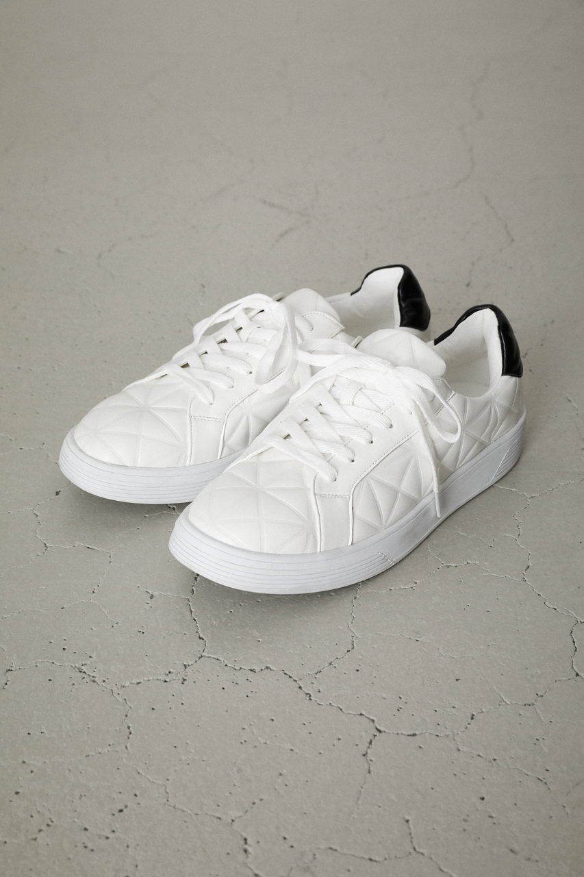 FAUX LEATHER EMBOSS SNEAKERS/フェイクレザーエンボススニーカー 詳細画像 WHT 1
