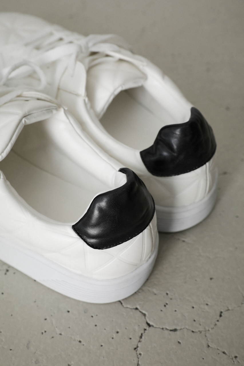 FAUX LEATHER EMBOSS SNEAKERS/フェイクレザーエンボススニーカー 詳細画像 WHT 5