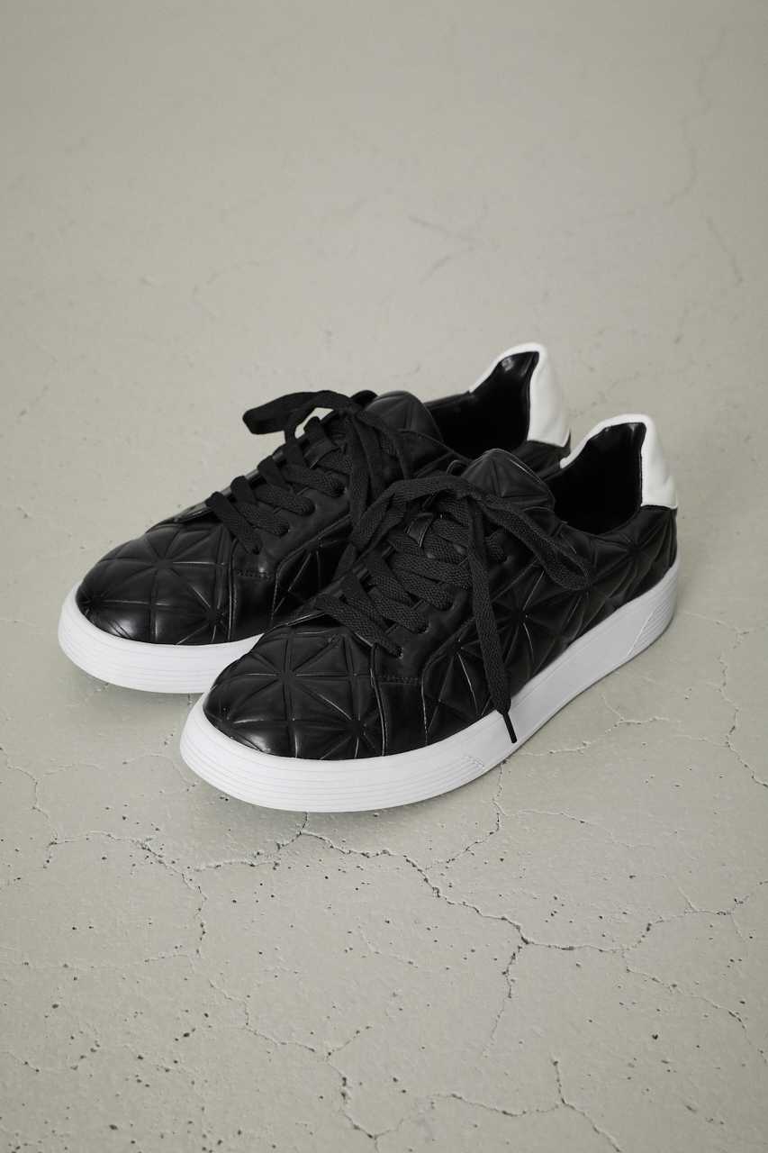 FAUX LEATHER EMBOSS SNEAKERS/フェイクレザーエンボススニーカー 詳細画像 BLK 1
