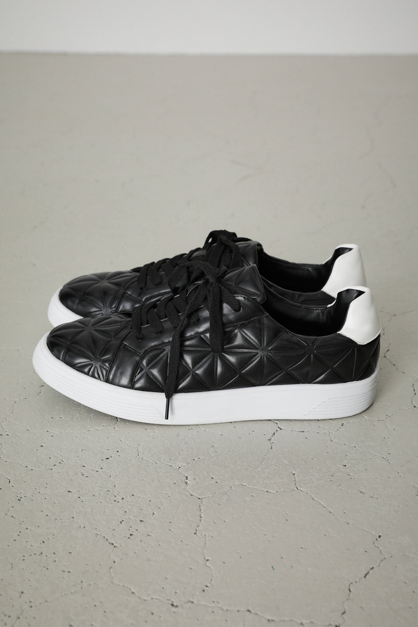 FAUX LEATHER EMBOSS SNEAKERS/フェイクレザーエンボススニーカー 詳細画像 BLK 3