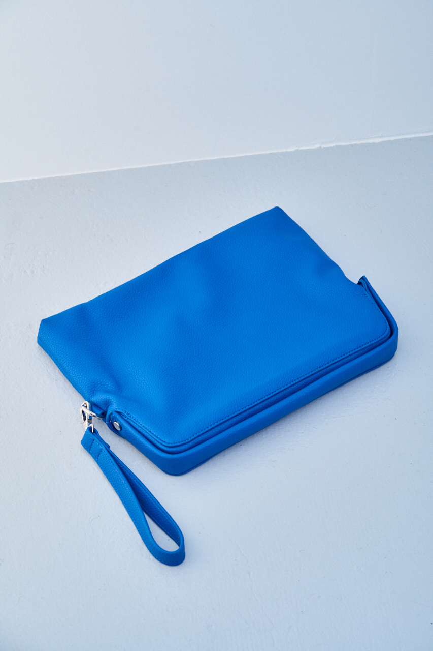 FAUX LEATHER CLASP CLUTCH BAG/フェイクレザークラスプクラッチバッグ 詳細画像 BLU 2