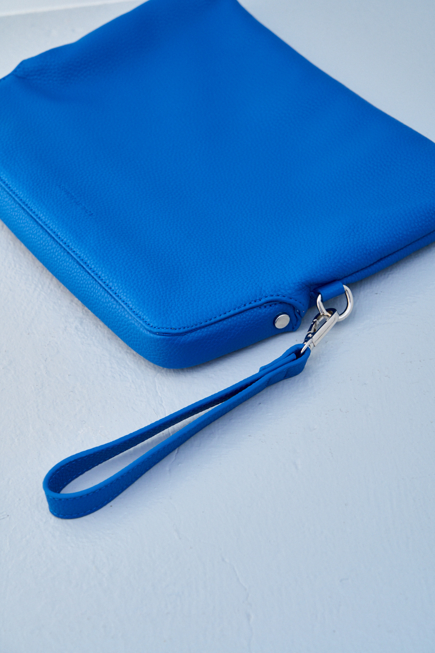 FAUX LEATHER CLASP CLUTCH BAG/フェイクレザークラスプクラッチバッグ 詳細画像 BLU 3