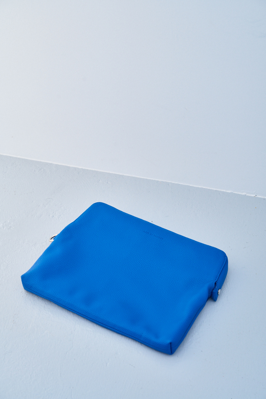 FAUX LEATHER CLASP CLUTCH BAG/フェイクレザークラスプクラッチバッグ 詳細画像 BLU 4