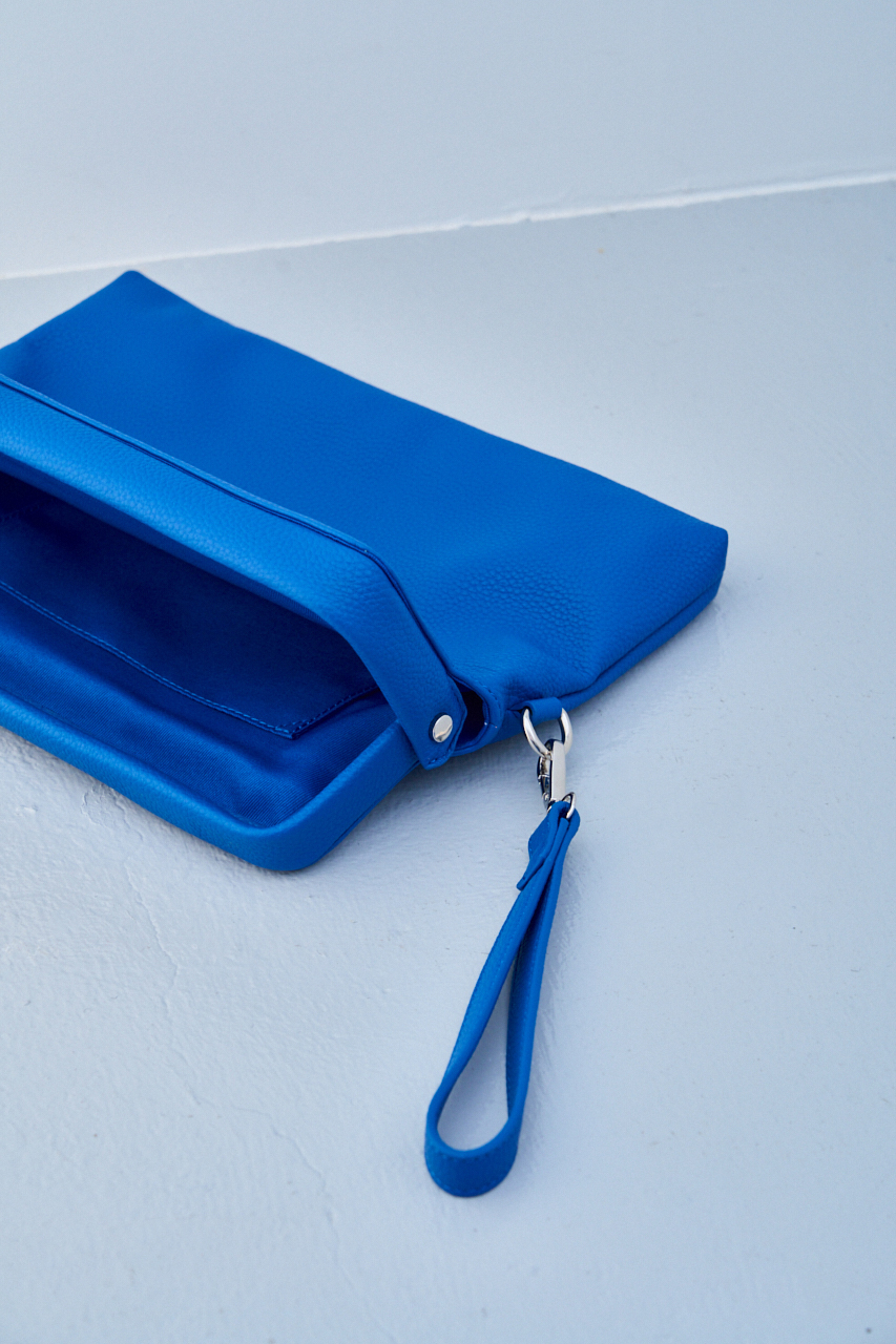 FAUX LEATHER CLASP CLUTCH BAG/フェイクレザークラスプクラッチバッグ 詳細画像 BLU 6