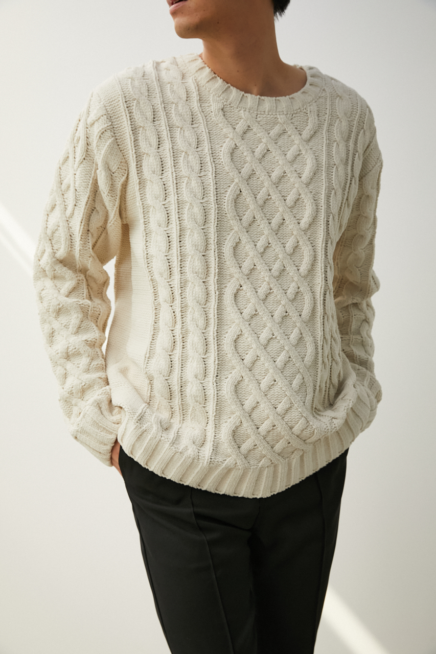 CHENILLE CABLE KNIT/シェニールケーブルニット 詳細画像 IVOY 1