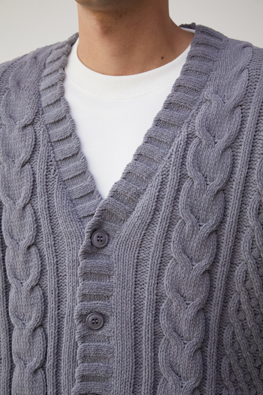 CHENILLE CABLE CARDIGAN/シェニールケーブルカーディガン 詳細画像 GRY 8