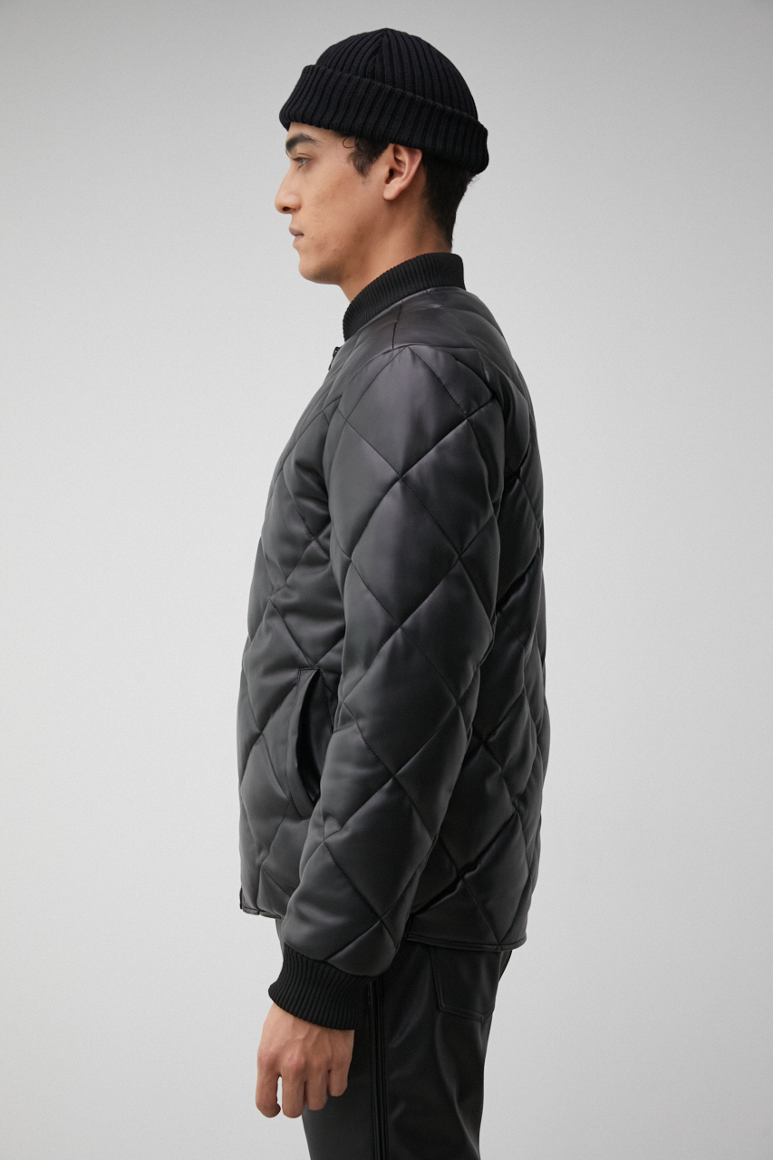 FAUX LEATHER QUILTING BLOUSON/フェイクレザーキルティングブルゾン 詳細画像 BLK 6