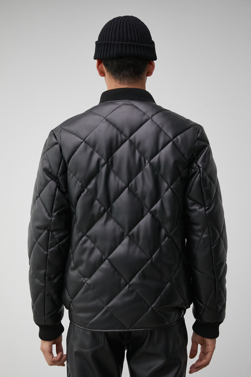 FAUX LEATHER QUILTING BLOUSON/フェイクレザーキルティングブルゾン 詳細画像 BLK 7
