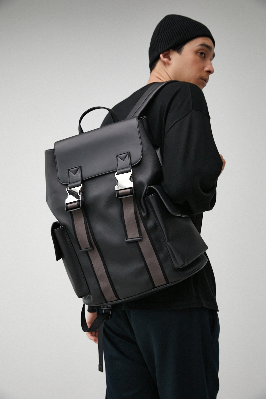 FAUX LEATHER TAPE BACK PACK/フェイクレザーテープバックパック 詳細画像 BLK 10