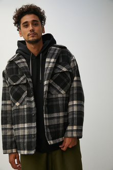 12月8日(金)8:59まで期間限定価格】SHAGGY CHECK PADDING BLOUSON