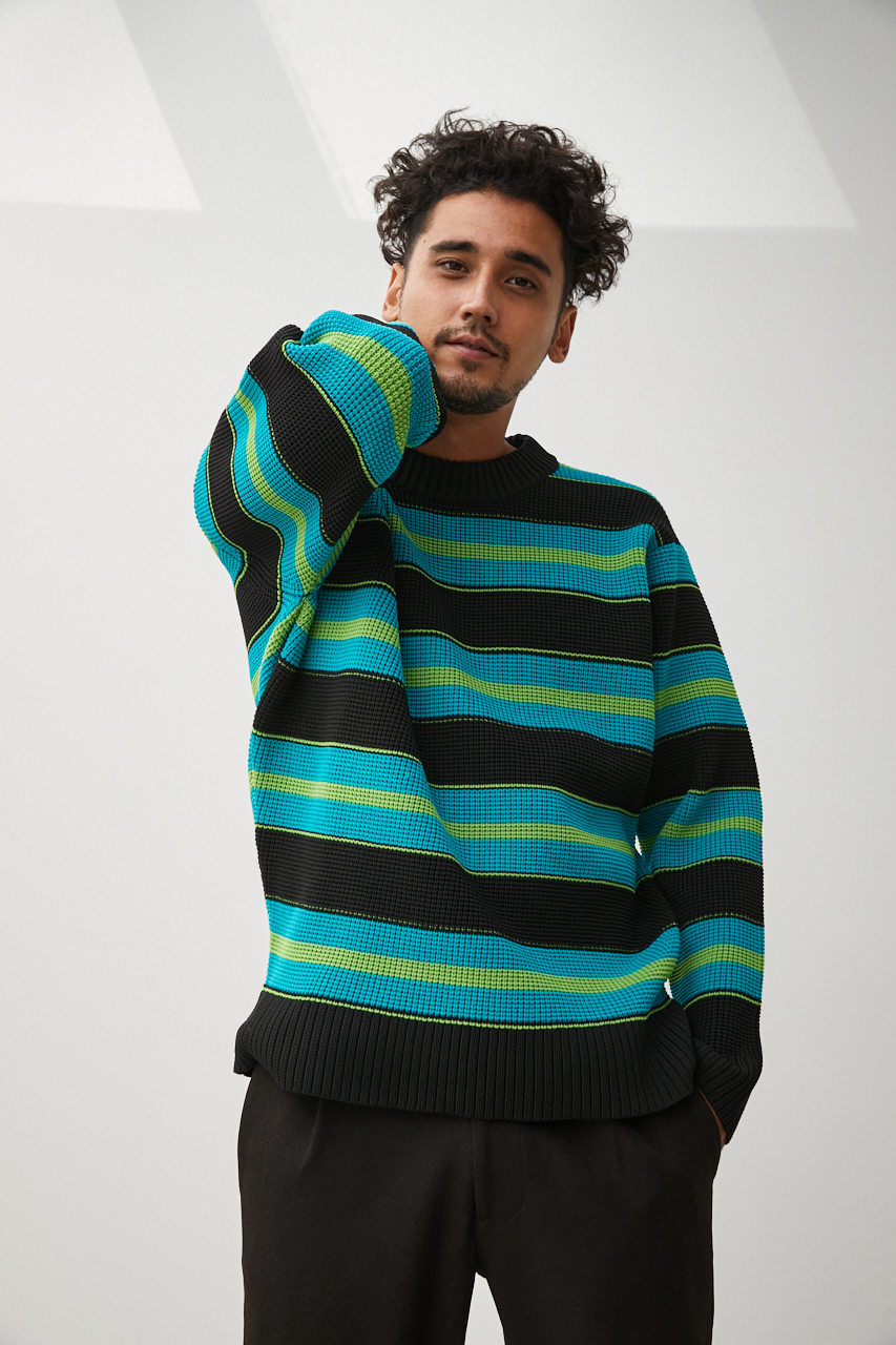 YOEL multi border knit テラコッタM - beaconparenting.ie