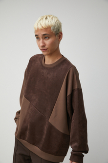 FAUX SUEDE SWITCHING PULLOVER/フェイクスエードスウィッチングプルオーバー 詳細画像