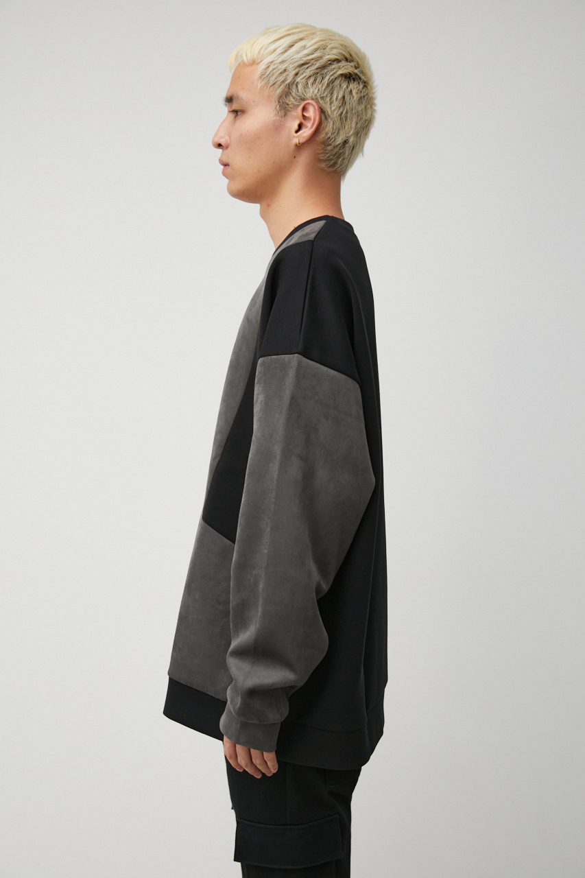 FAUX SUEDE SWITCHING PULLOVER/フェイクスエードスウィッチングプルオーバー