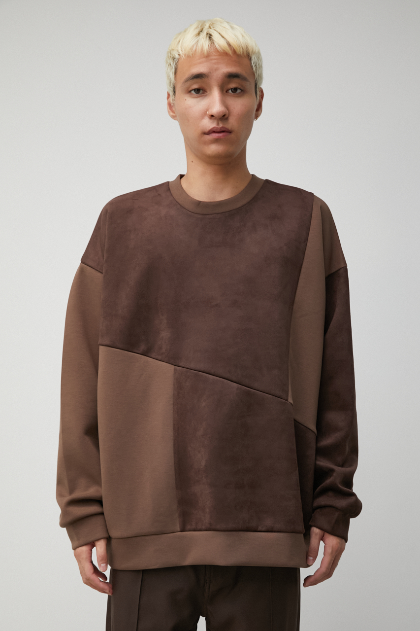 FAUX SUEDE SWITCHING PULLOVER/フェイクスエードスウィッチングプル 