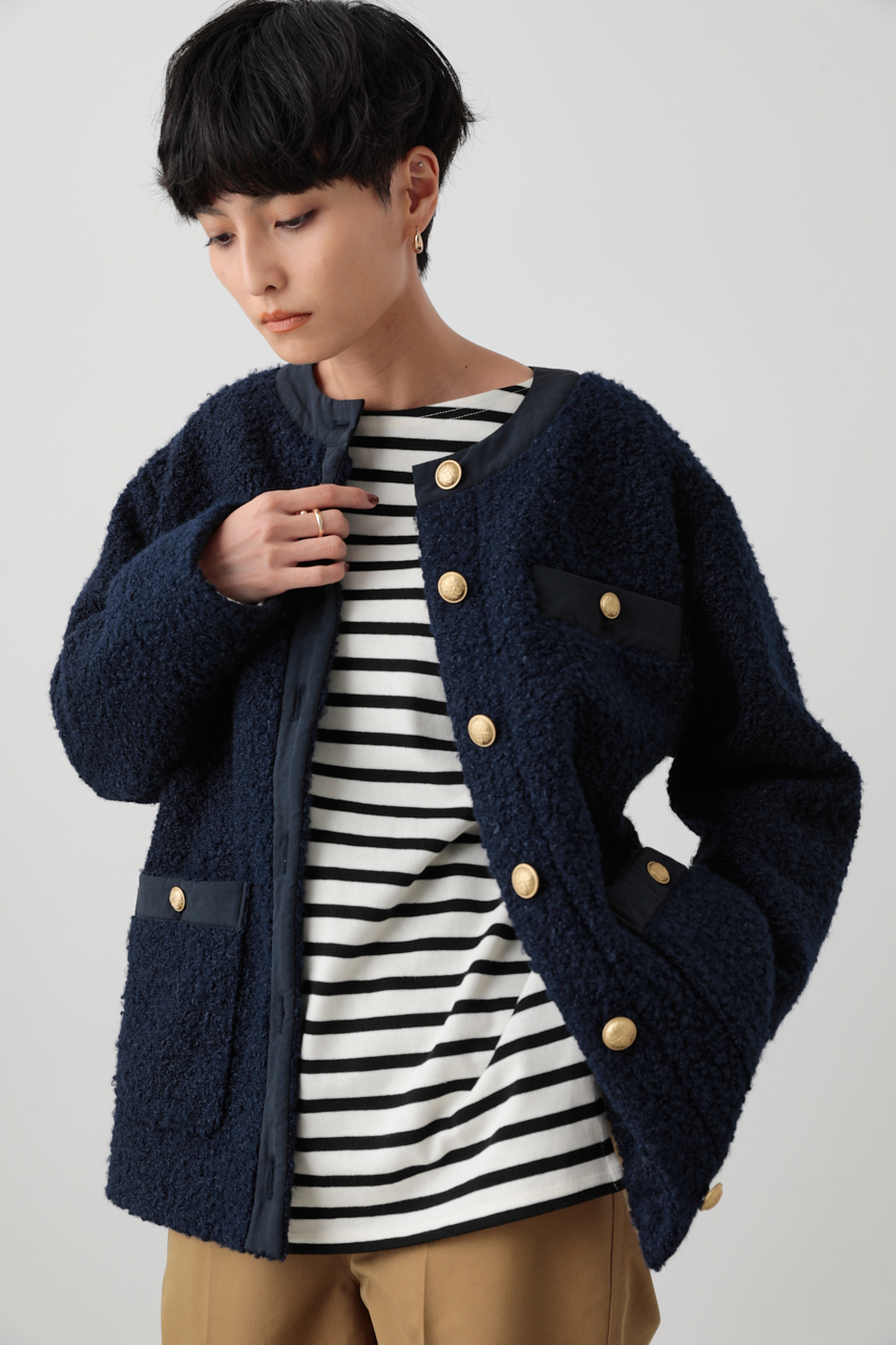 デニム切り替え ボアジャケットS Denim Stitch Wool Coat