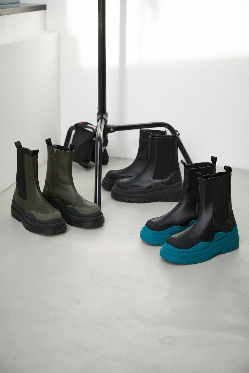 CONTRAST COLOR SOLE BOOTS/コントラストカラーソールブーツ 詳細画像 BLK 12