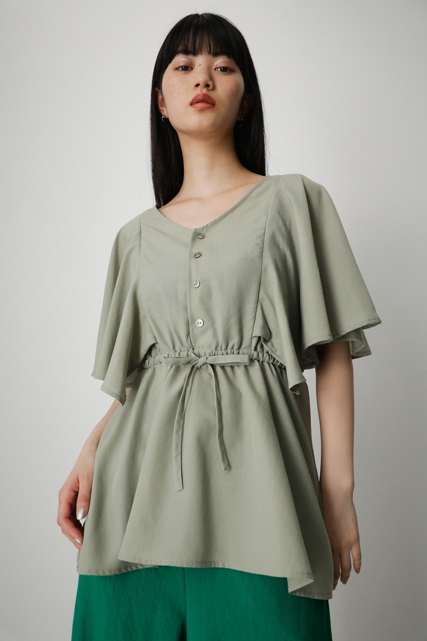 FLARE SLEEVE PEPLUM BLOUSE/フレアスリーブペプラムブラウス｜AZUL BY