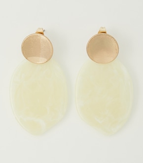 CIRCLE MARBLE PLATE EARRINGS/サークルマーブルプレートピアス