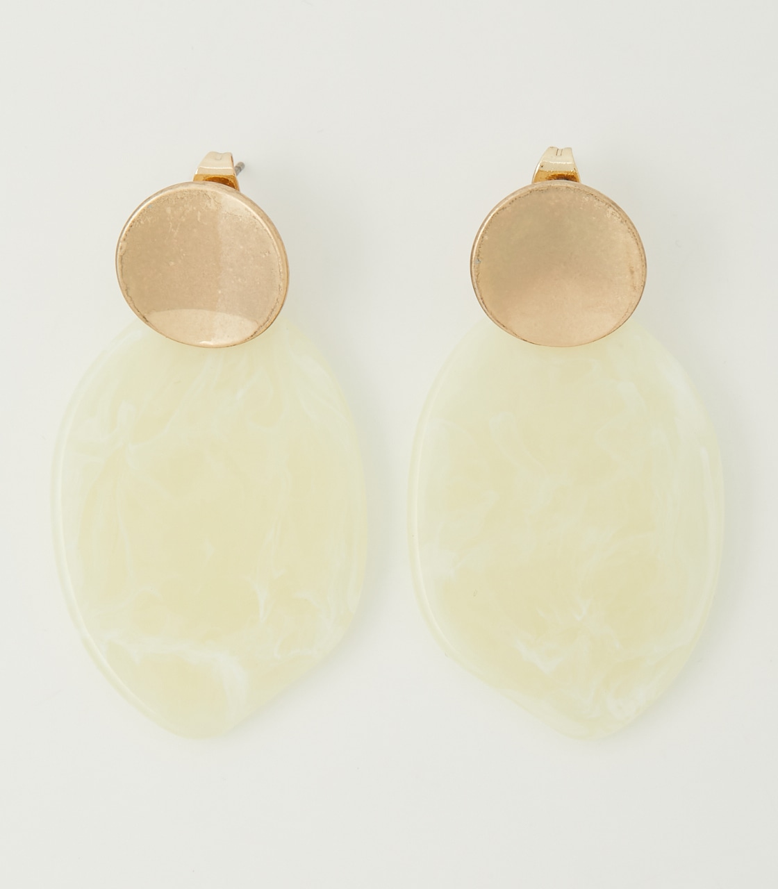 CIRCLE MARBLE PLATE EARRINGS/サークルマーブルプレートピアス 詳細画像 IVOY 1