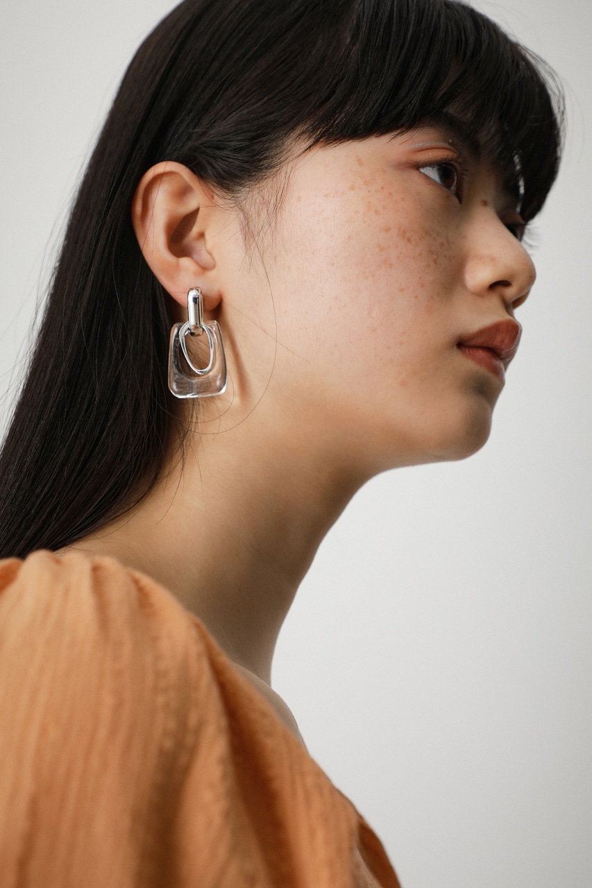 SQUARE CLEAR EARRINGS/スクエアクリアピアス 詳細画像 CLR 1