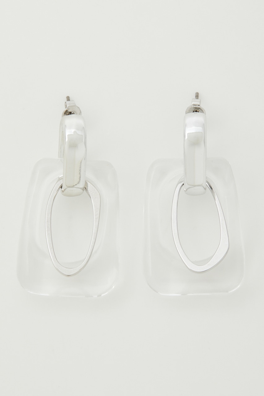 SQUARE CLEAR EARRINGS/スクエアクリアピアス 詳細画像 CLR 2