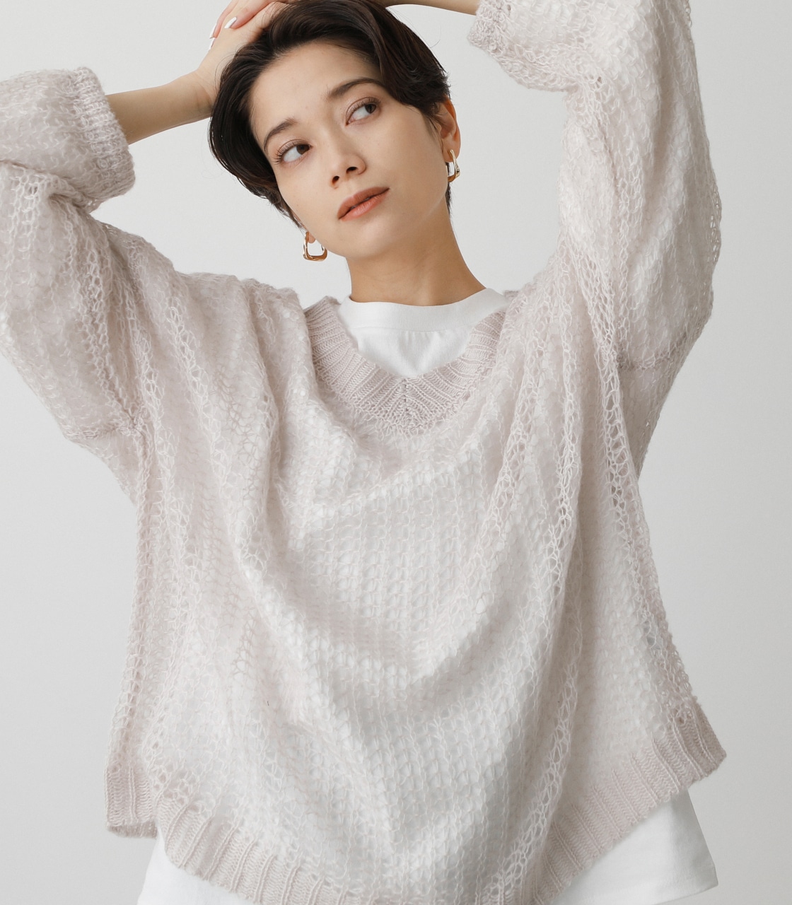 2WAY HAIRY KNIT SET/2WAYヘアニットセット 詳細画像 L/GRY 3