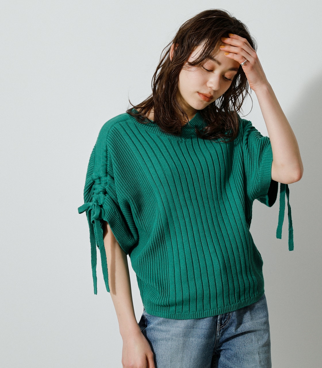 2WAY DRAWSTRING LOOSE KNIT/2WAYドローストリングルーズニット｜AZUL 