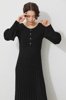 PLEATS KNIT ONEPIECE/プリーツニットワンピース｜AZUL BY MOUSSY 