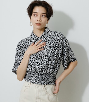 ECOVERO LEOPARD PRINT BLOUSE/エコヴェロレオパードプリントブラウス
