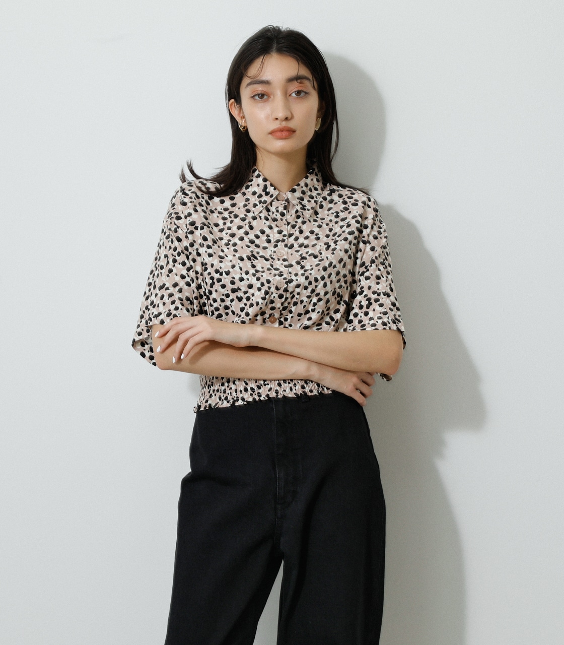 ECOVERO LEOPARD PRINT BLOUSE/エコヴェロレオパードプリントブラウス 詳細画像 柄BEG 1