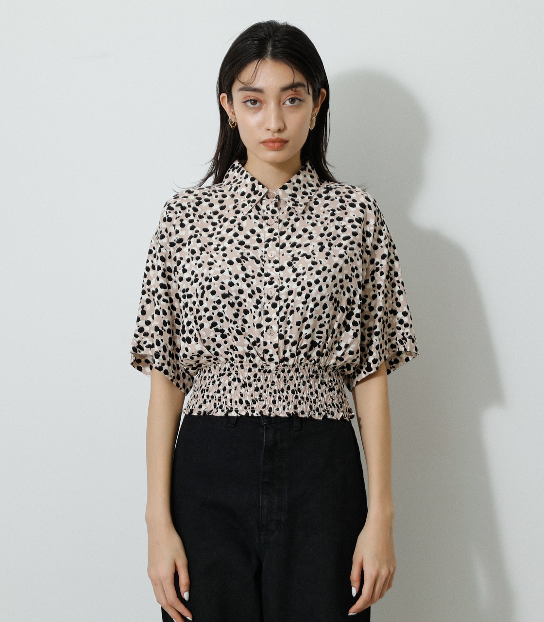 ECOVERO LEOPARD PRINT BLOUSE/エコヴェロレオパードプリントブラウス 詳細画像 柄BEG 5
