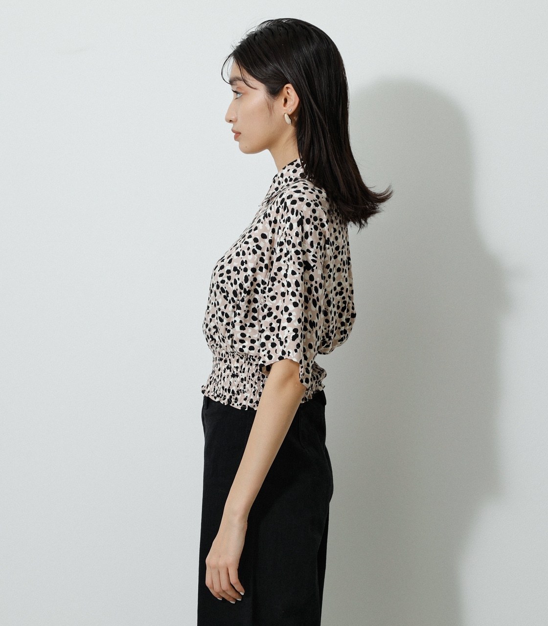 ECOVERO LEOPARD PRINT BLOUSE/エコヴェロレオパードプリントブラウス 詳細画像 柄BEG 6