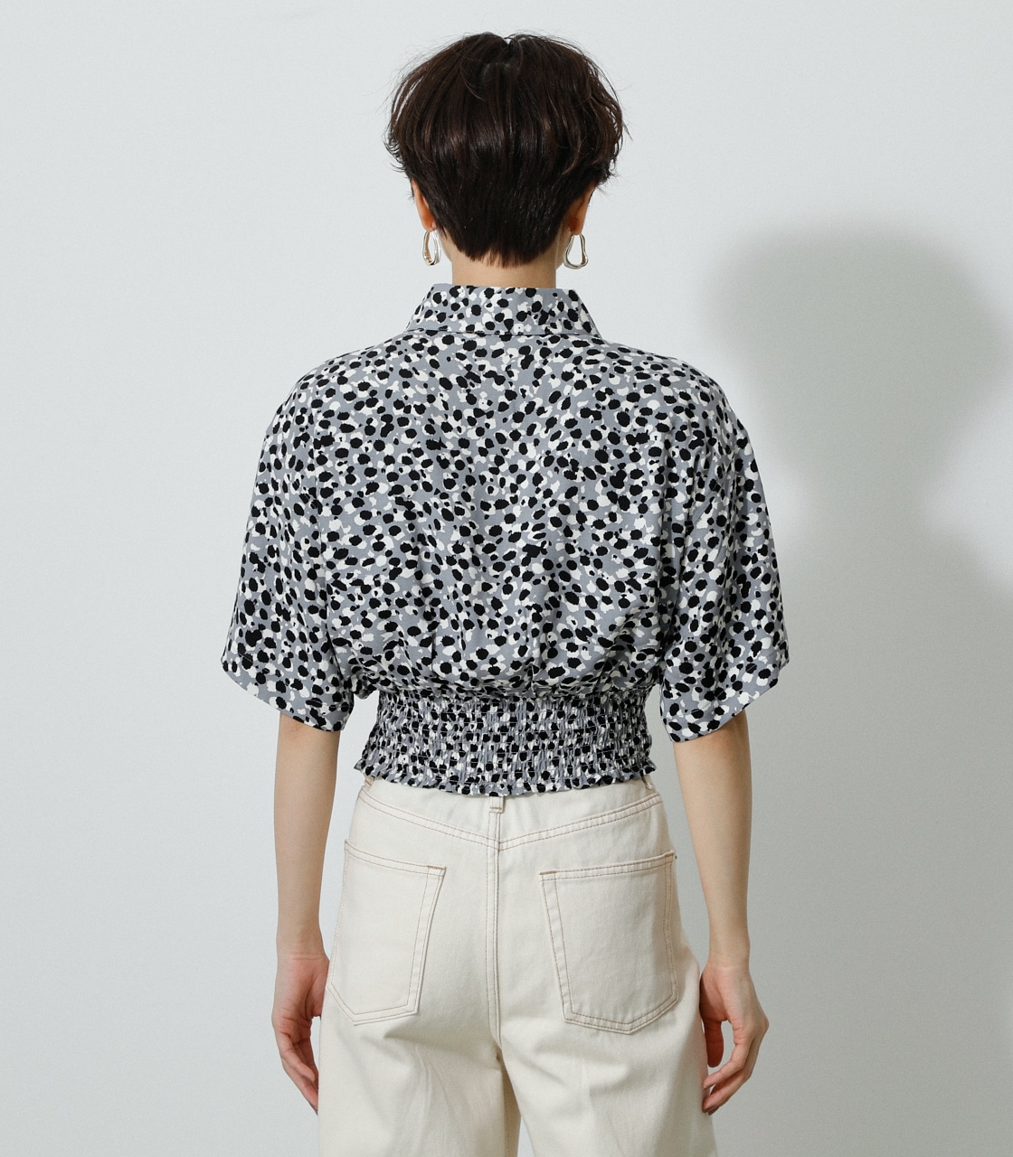ECOVERO LEOPARD PRINT BLOUSE/エコヴェロレオパードプリントブラウス 詳細画像 柄GRY 7