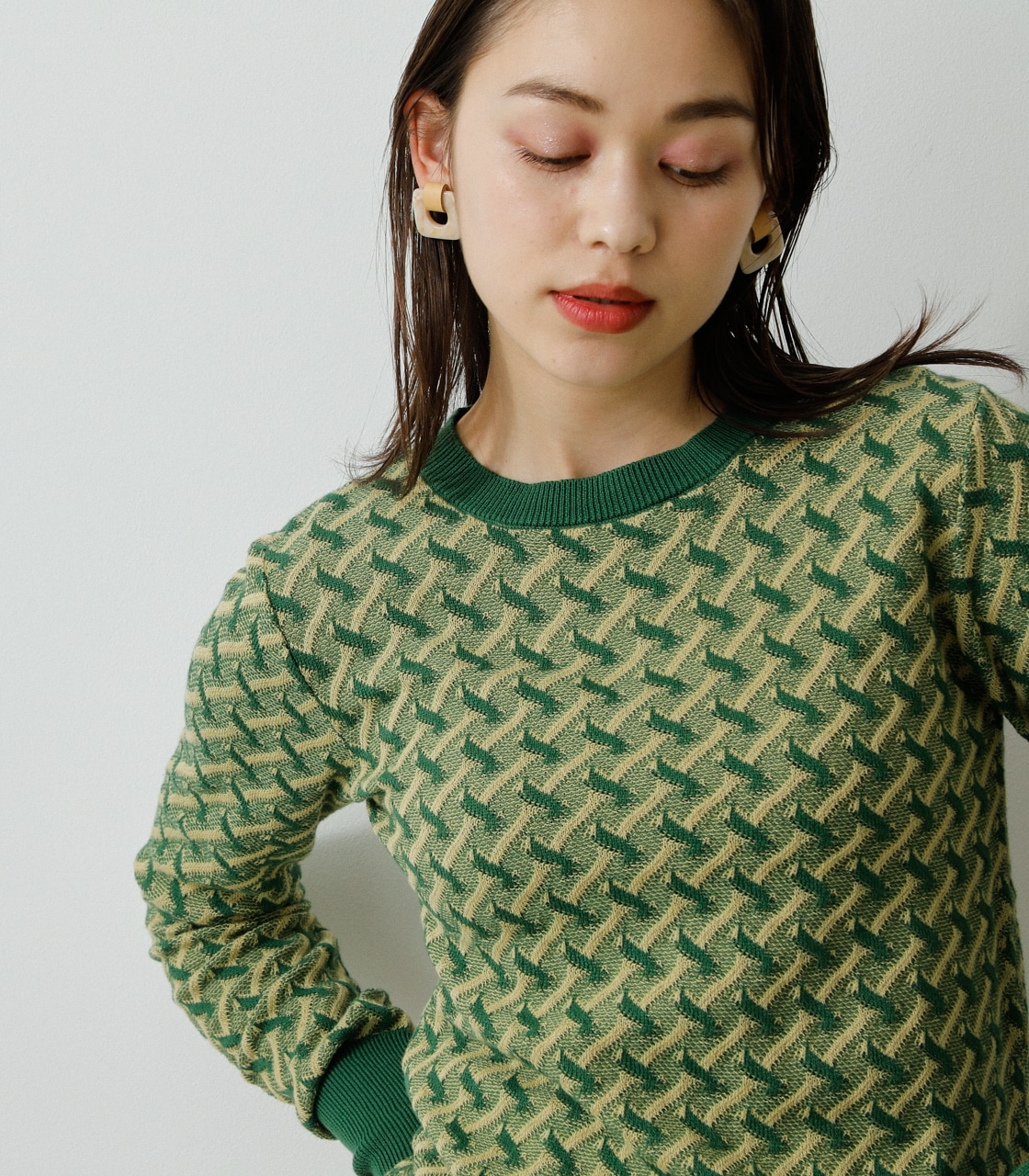 JACQUARD KNIT TOPS/ジャガードニットトップス｜AZUL BY MOUSSY