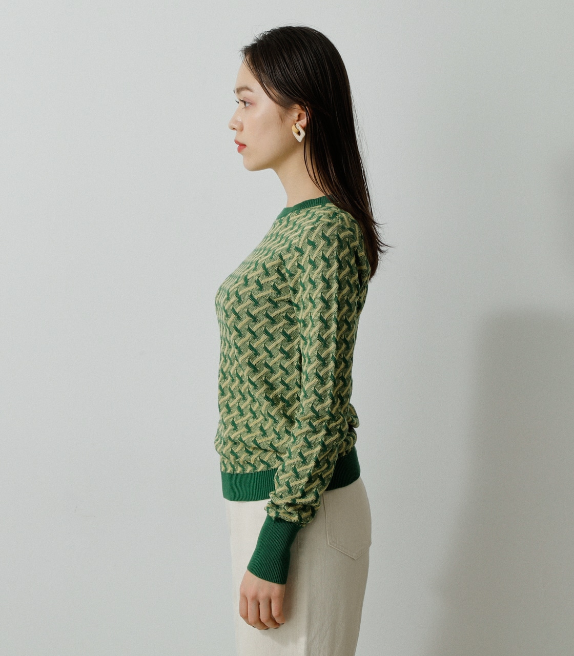 JACQUARD KNIT TOPS/ジャガードニットトップス｜AZUL BY 