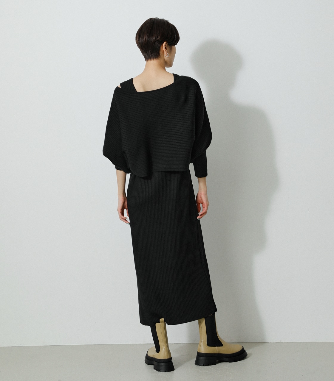 LAYERED SET KNIT ONEPIECE/レイヤードセットニットワンピース 詳細画像 BLK 7