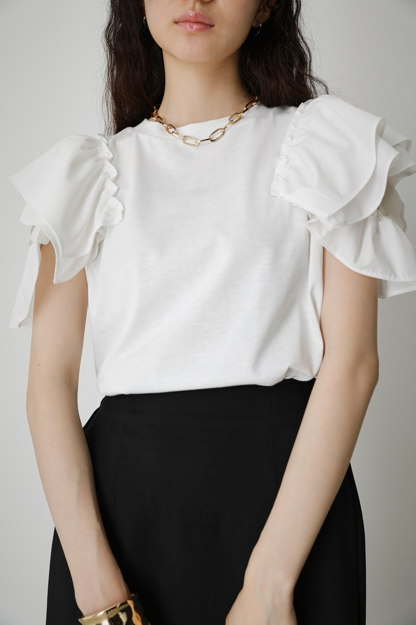 FRILL SHOULDER TOPS/フリルショルダートップス｜AZUL BY MOUSSY（アズールバイマウジー）公式通販サイト