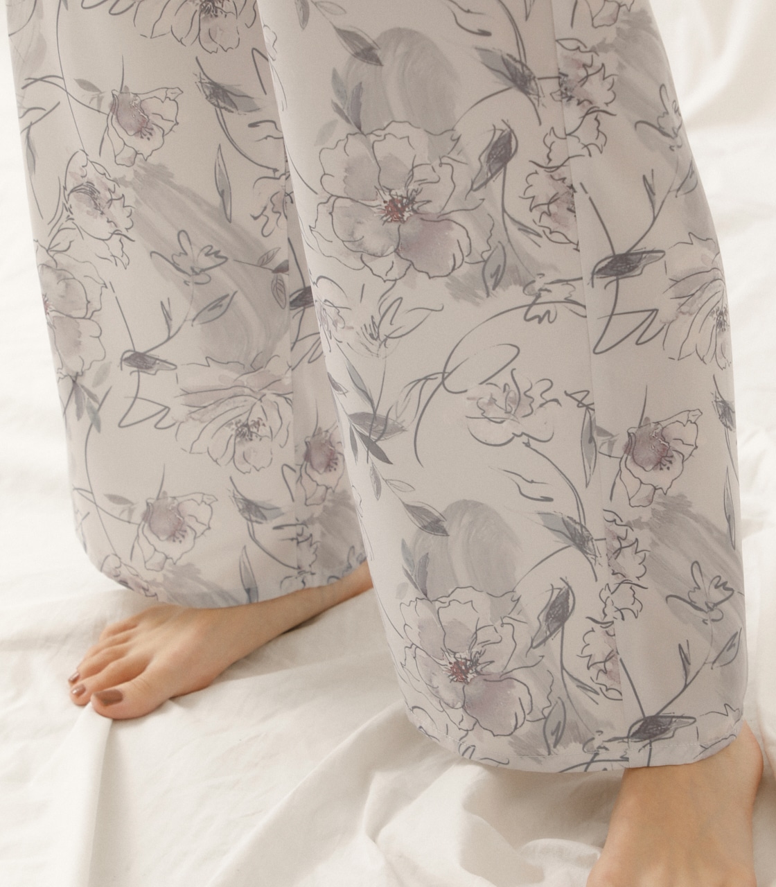 【AZUL HOME】 FLOWER PATTERN LONG PT/フラワーパターンロングパンツ 詳細画像 柄GRY 10