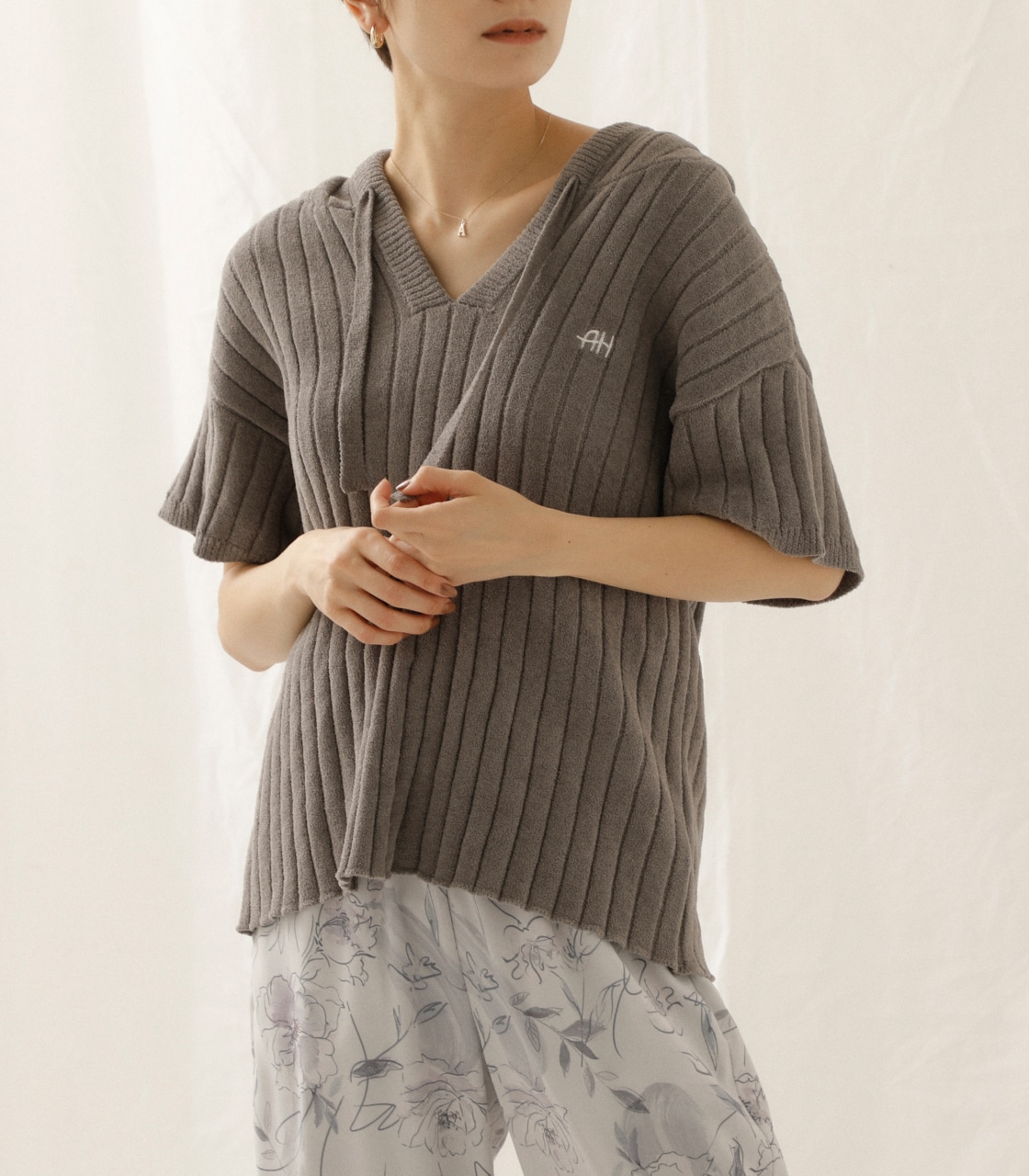 【AZUL HOME】 WHIP NIGHT KNIT TOPS/ホイップナイトニットトップス 詳細画像 C.GRY 1